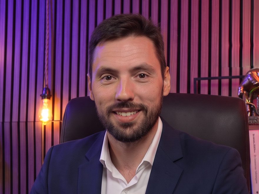 Aleix Fayos, en plano de videollamada desde su estudio